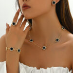 Alloy Jewelry Set Stone Flower Design Korean Style