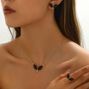 Alloy Wing Dripping Oil Business Jewelry Set