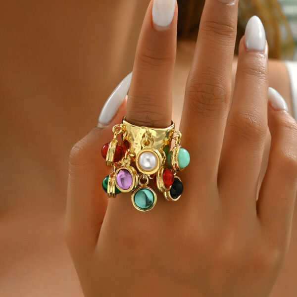 copper_ring_with_colorful_stone_charms_adjustable_trendy_image_1