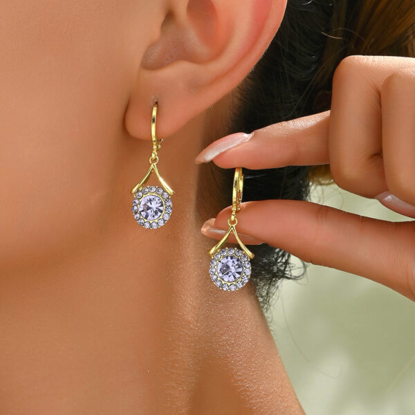 japanese_korean_style_copper_geometric_earrings_with_purple_stone_image_1