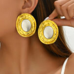Light Luxury Geometric Round Zinc Alloy Earrings