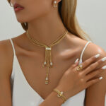Rhinestone Inlaid Alloy Jewelry Set