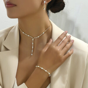 Sophisticated Copper Zircon Jewelry Set