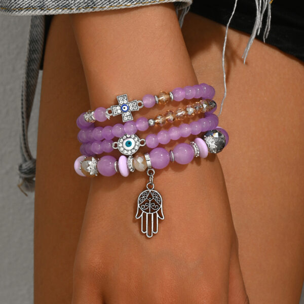 zinc_alloy_bracelet_set_with_cross_eye_palm_beads_fashion_ol_image_1
